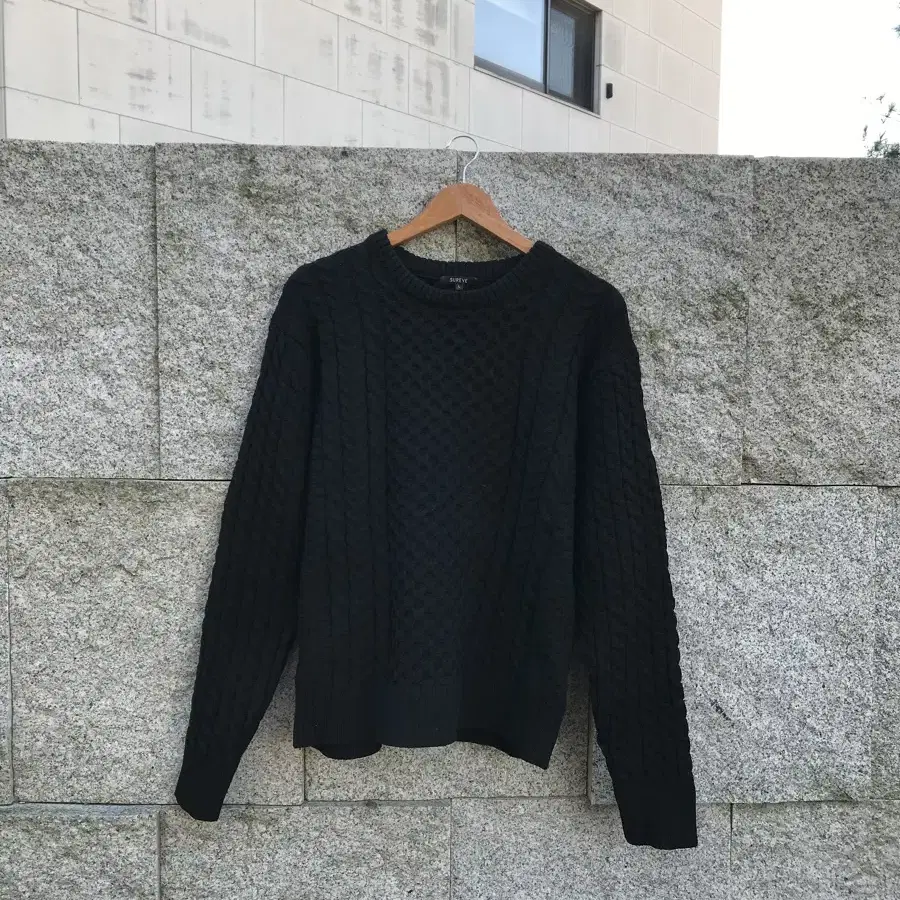 vintage black twisted knit