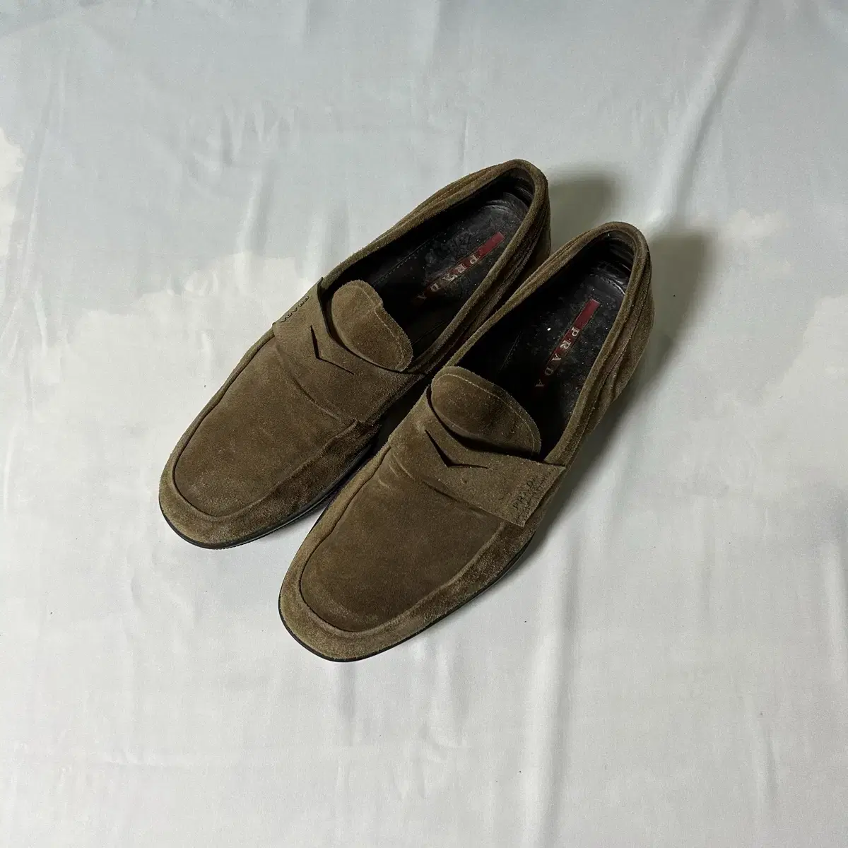 Prada sports suede brown loafers