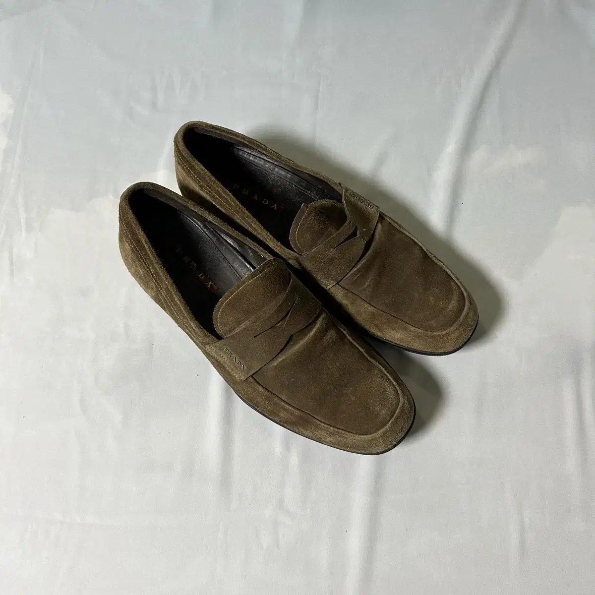 Prada sports suede brown loafers