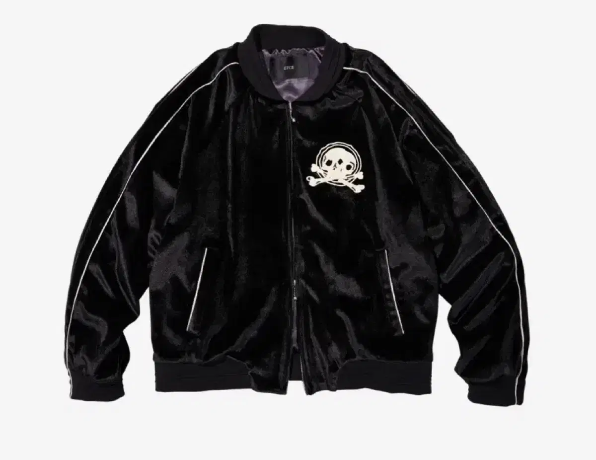 이티씨이 SKULL VELVET SOUVENIR JACKET (BLACK