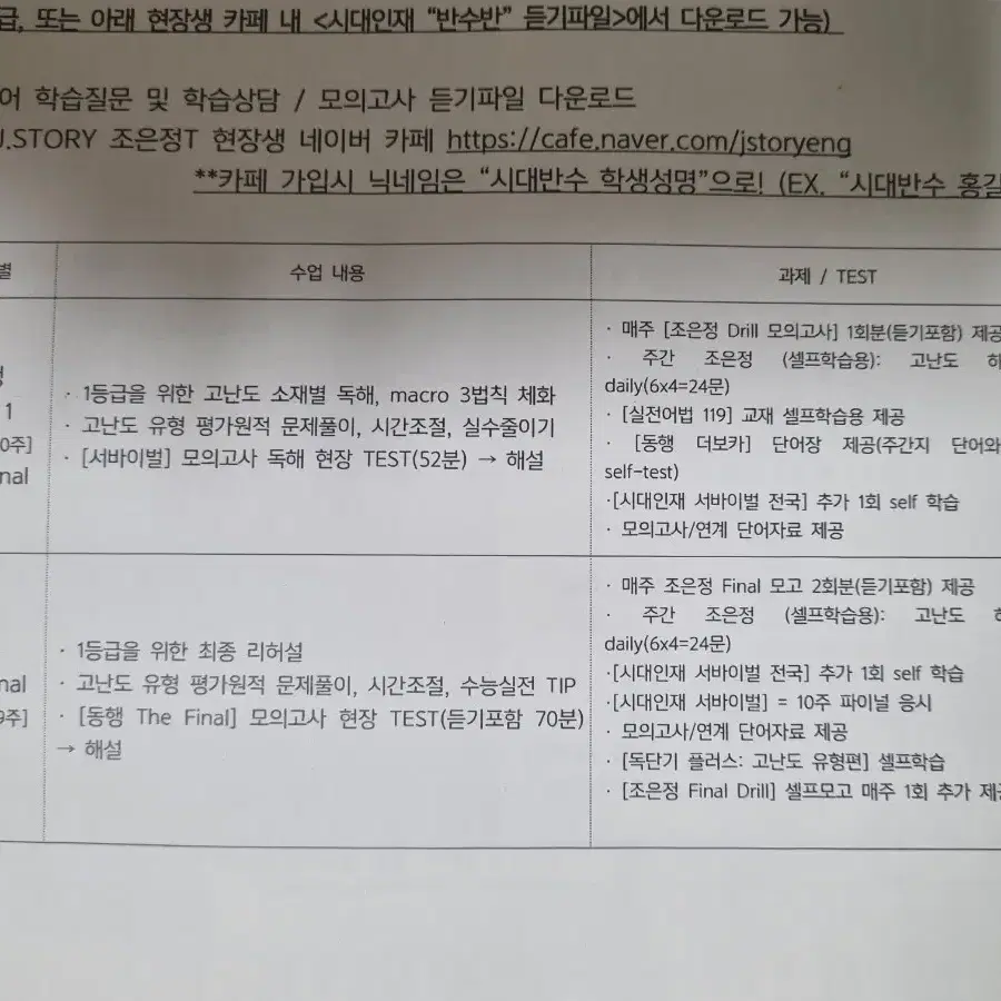 [새상품] 2025 시대인재 시대재종 영어 조은정T 풀커리 교재 전권