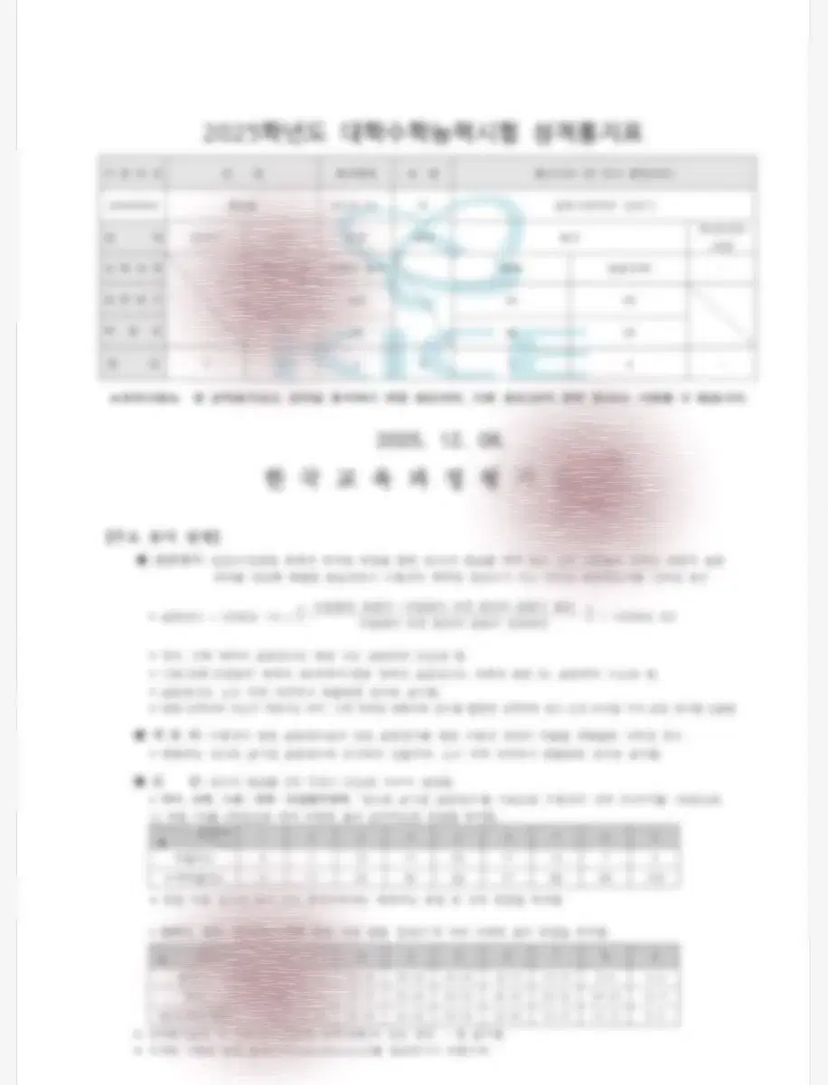 수능 성적표 양식