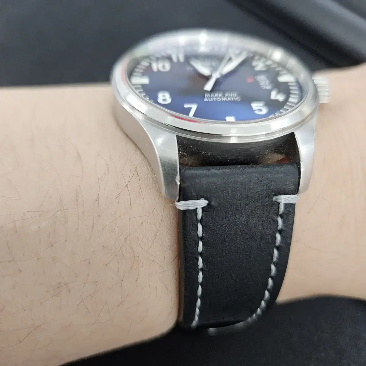 20mm 화이트스티치 가죽시계줄 iwc 해밀턴 티쏘