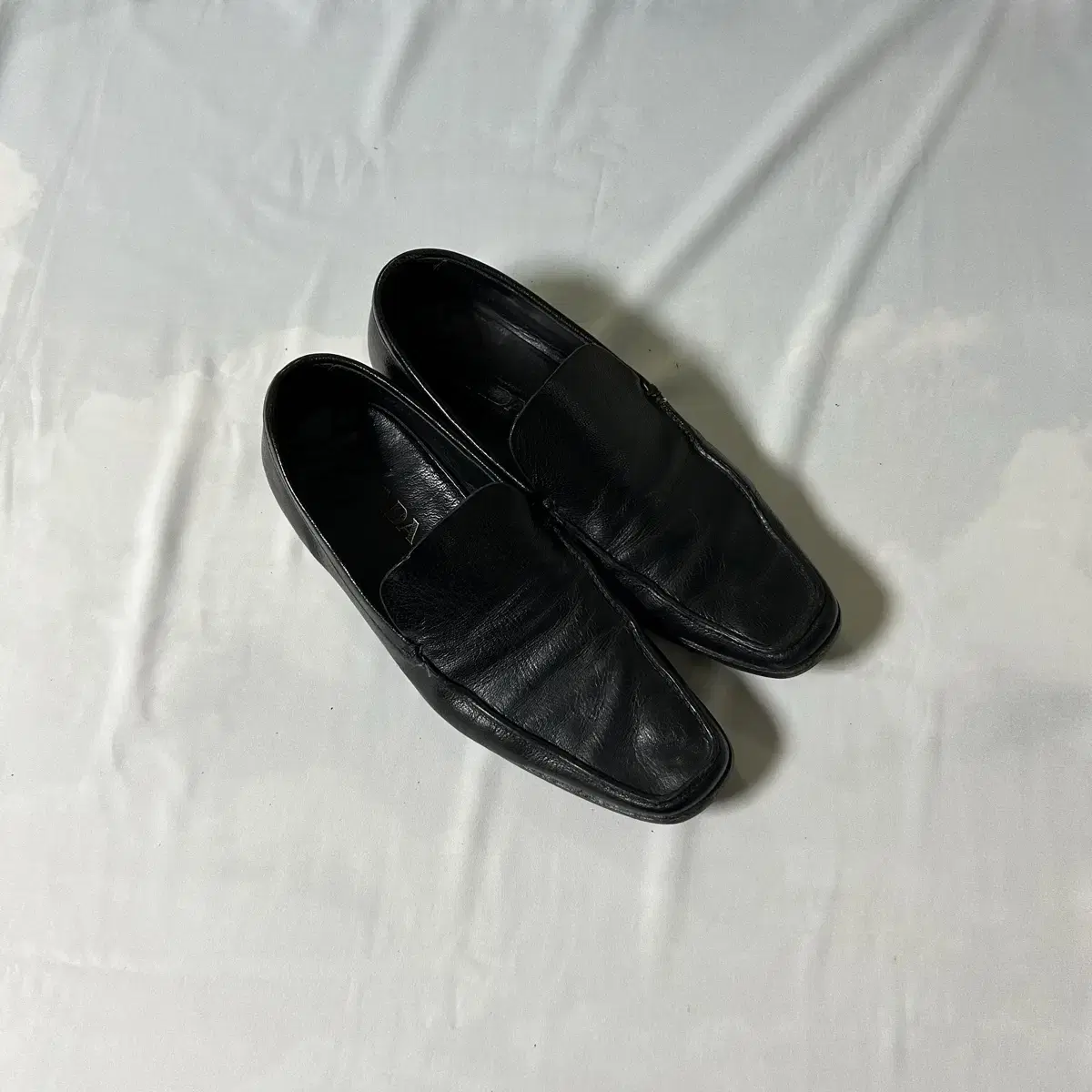 Prada leather square toe loafers shoes