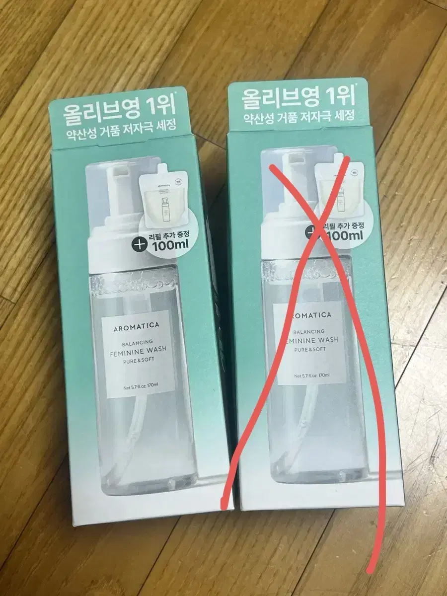 아로마티카 퓨어 앤 소프트 여성청결제 170ml+100ml 2개