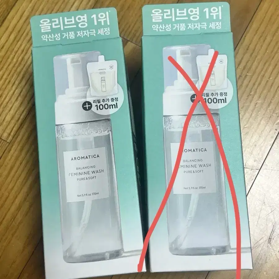 아로마티카 퓨어 앤 소프트 여성청결제 170ml+100ml 2개