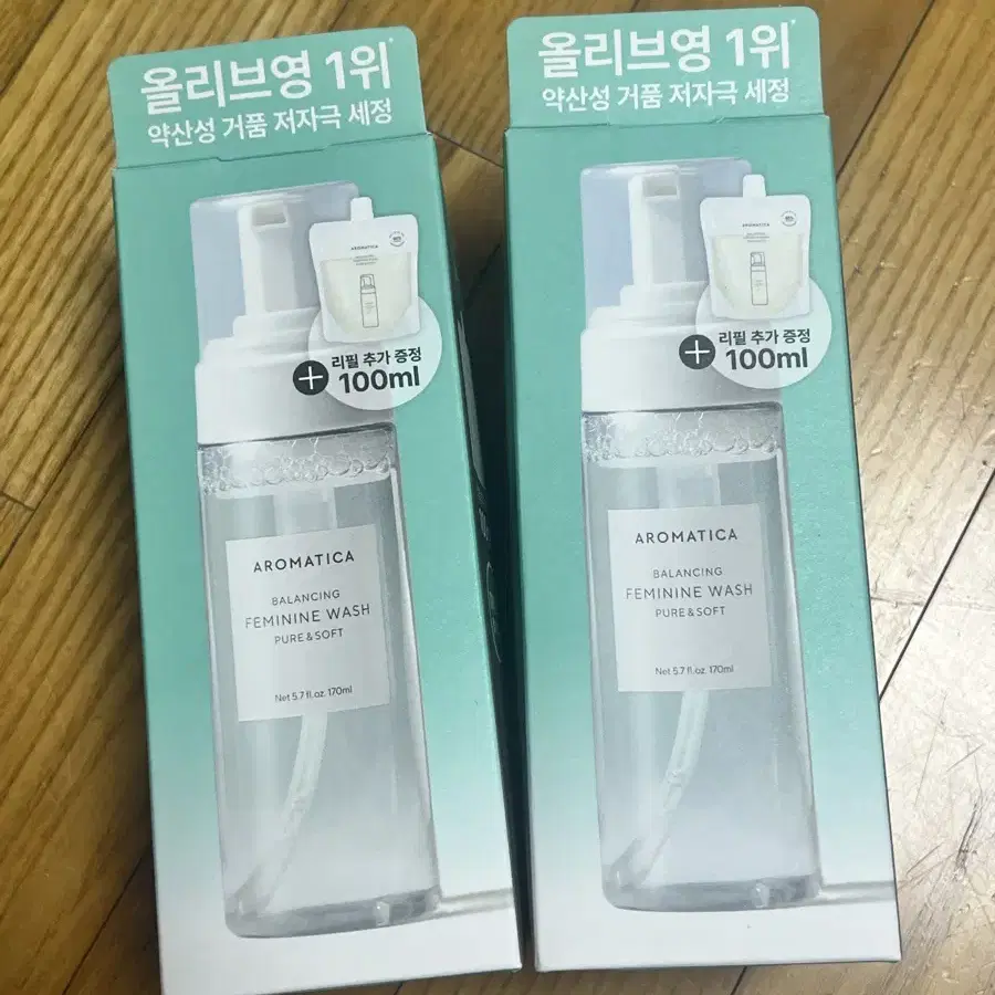 아로마티카 퓨어 앤 소프트 여성청결제 170ml+100ml 2개