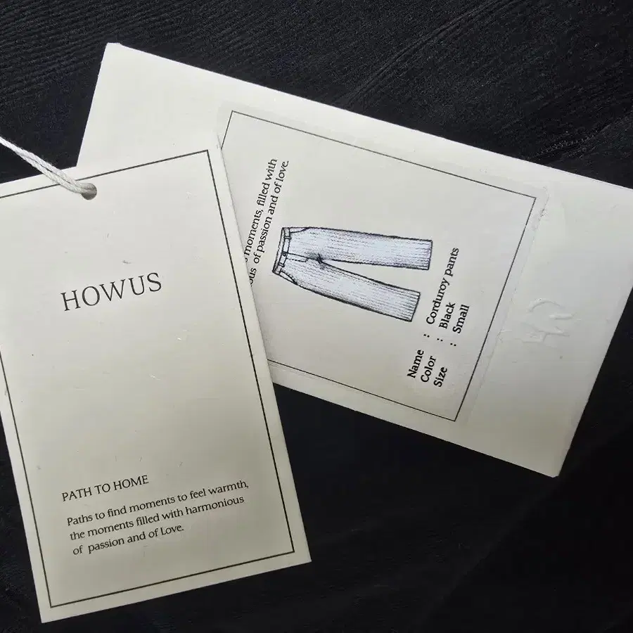 호와스 코듀로이 팬츠 블랙 (howus corduroy pants)