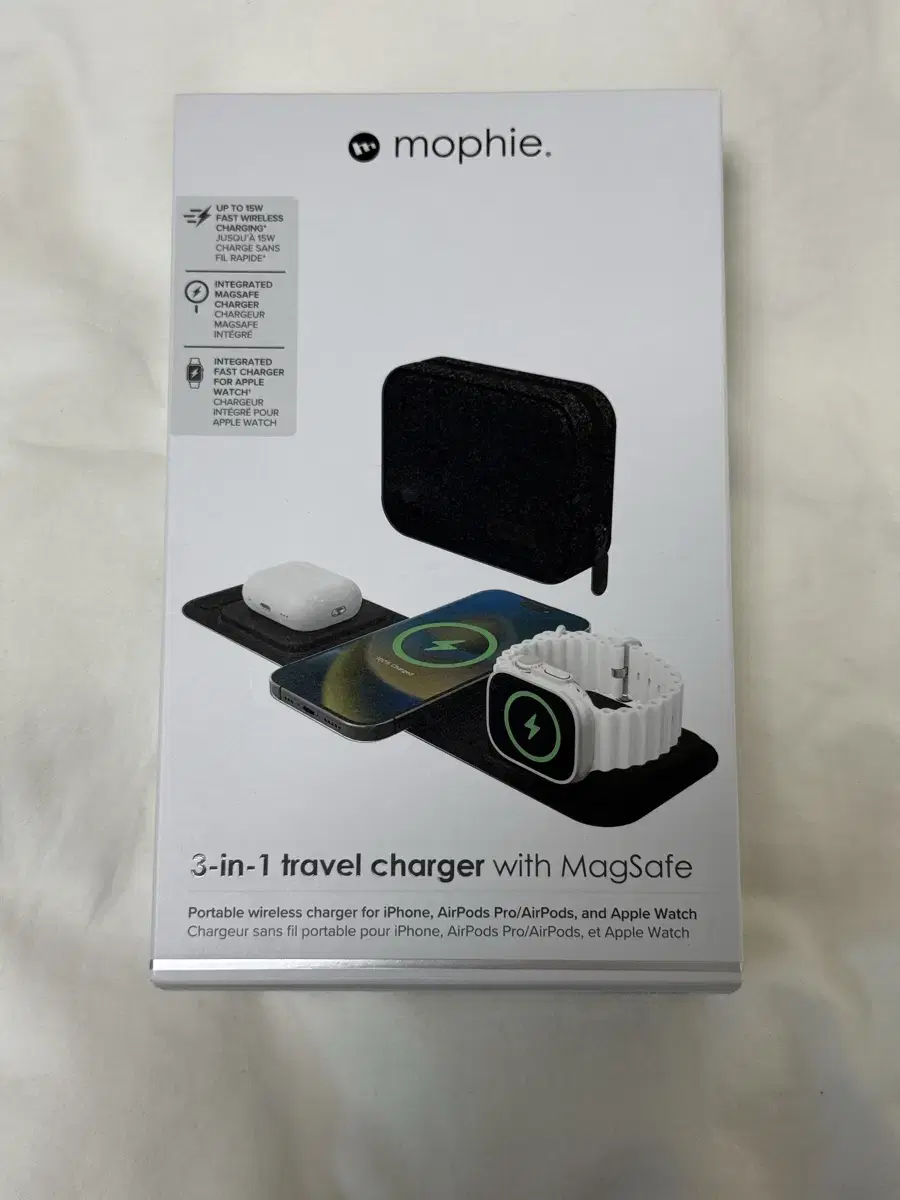 mophie 모피 3 in 1 여행용 맥세이프 충전기