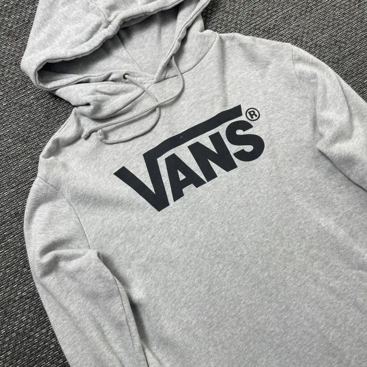 Vans 그레이 로고 프린팅 후드티