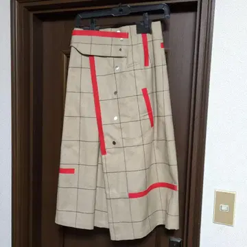 필립림 레어! 베이지 체크 무늬 스커트