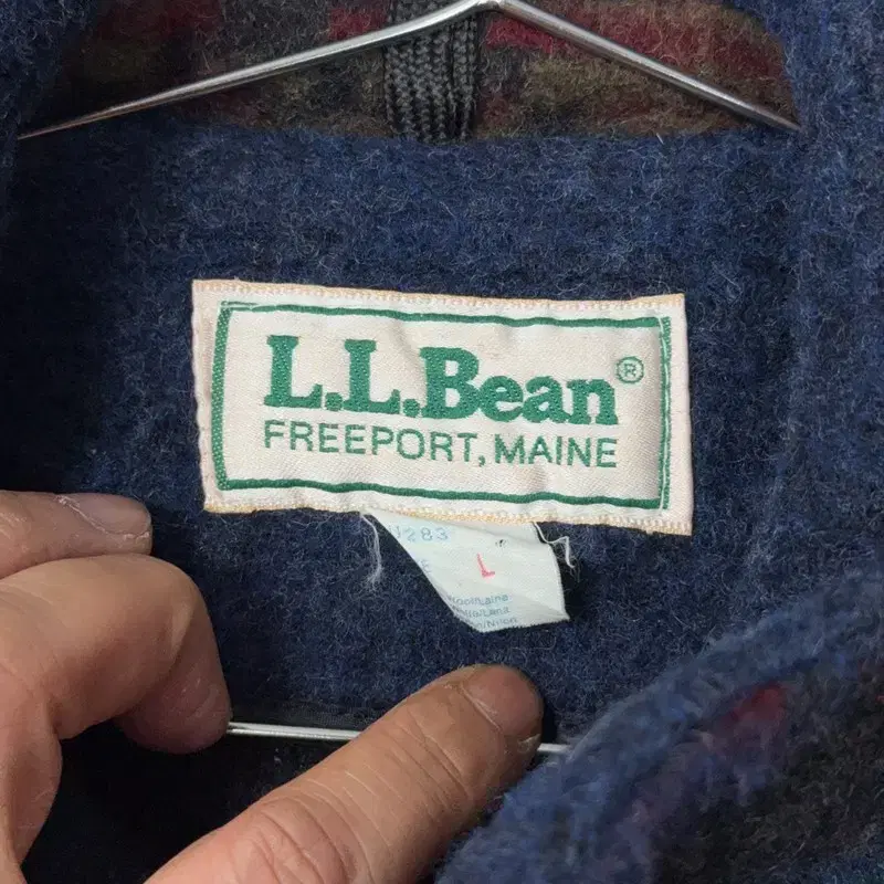 LLBEAN 엘엘빈 체크 패턴 울 자켓 L