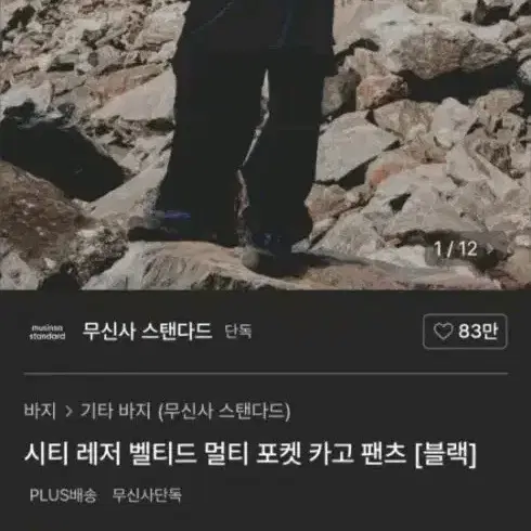 무신사스탠다드 시티 레저 벨티드 멀티 포켓 카고 팬츠 42