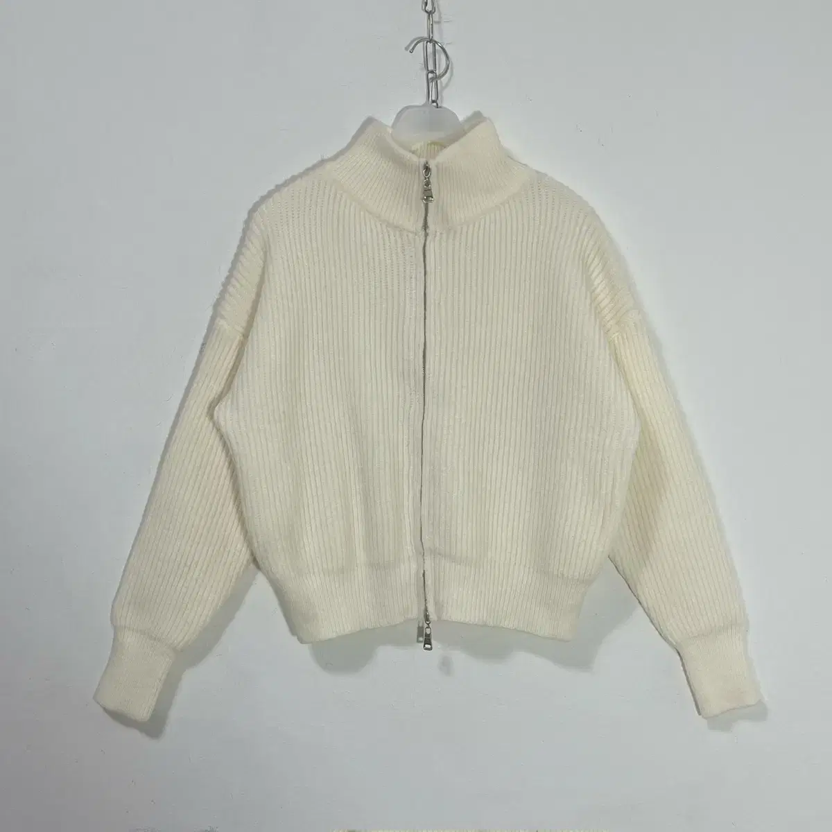 Vahn pola knit zip-up sweater