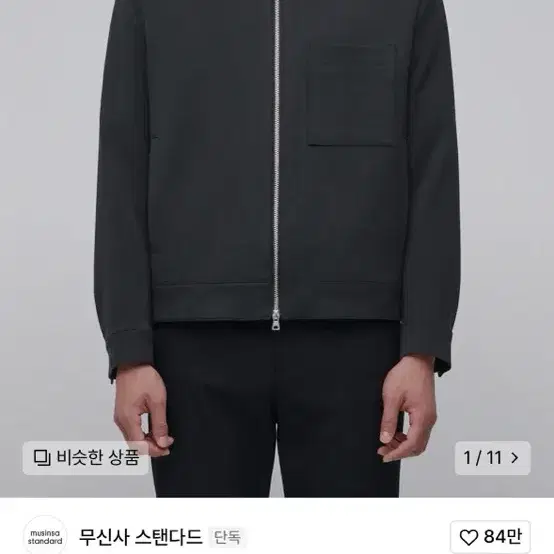 무신사 스탠다드 릴렉스드 미니멀재킷 블랙 m