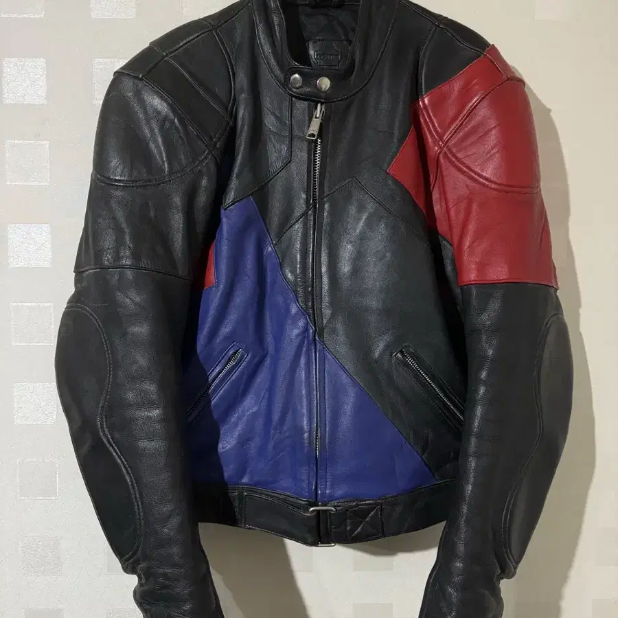 80s  ECHTES LEATHER 소가죽 모토 바이커 자켓