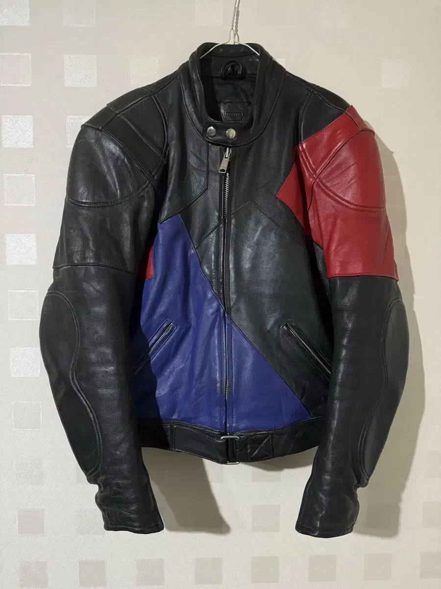 80s  ECHTES LEATHER 소가죽 모토 바이커 자켓