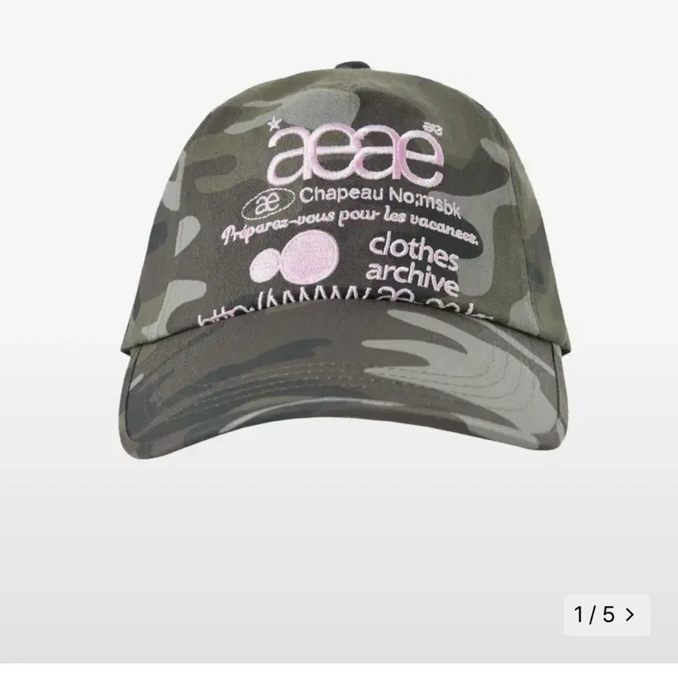 에이이에이이 WEB LOGO CAMO 5 PANNEL CAP