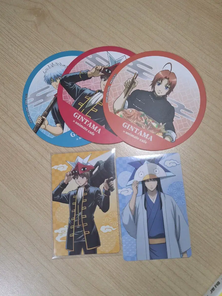 Gintama Collaboration Cafe Coaster Photo Card wts Katsura Sogozura Kamui Gintoki