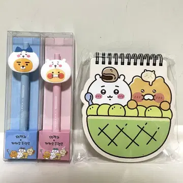 한국 한정판 카카오프렌즈춘식 치이카와 (먼작귀) 콜라보 노트 펜 세트