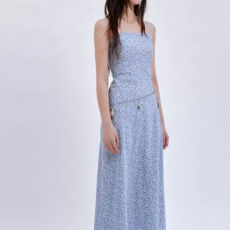 루루서울) water lily slim fit dress (blue)