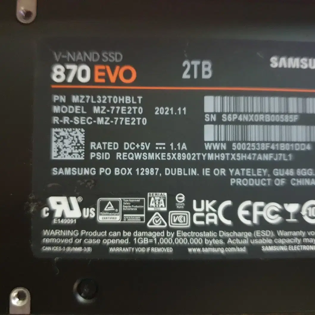 Samsung SSD 870 EVO  2TB