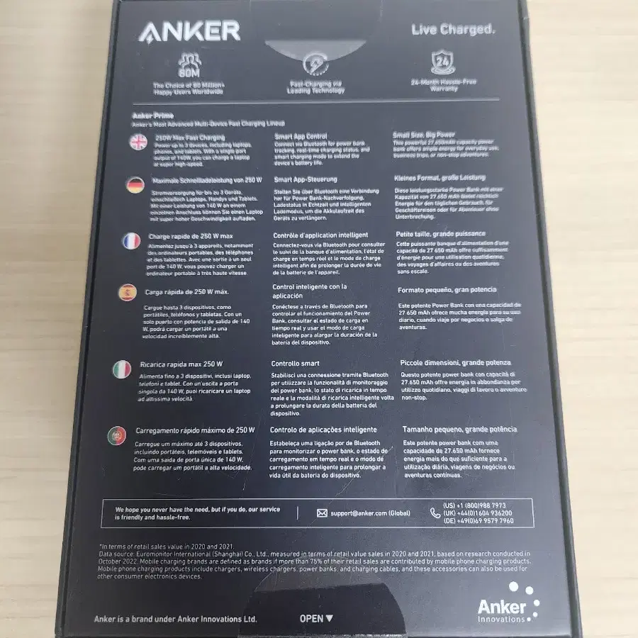 앤커 ANKER 프라임 파워뱅크 대용량 보조배터리 27650mAh