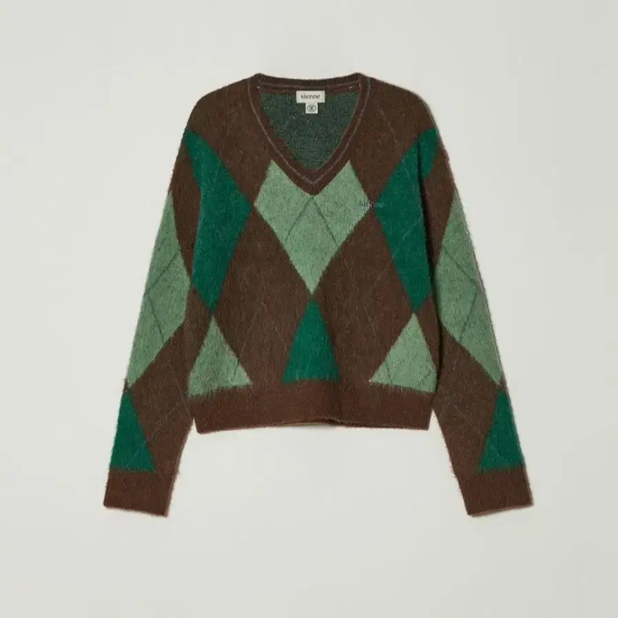 시엔느 아가일 Brushed Argyle Knit (Green)