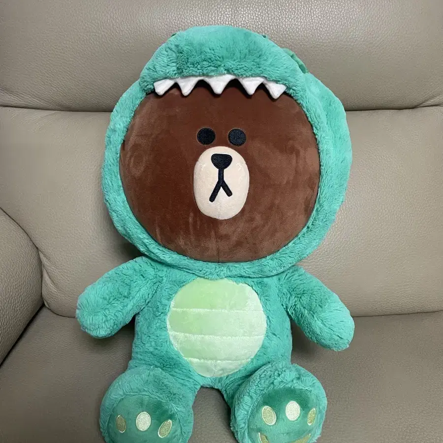 라인프렌즈 다이노 브라운 공룡잠옷 인형 45cm