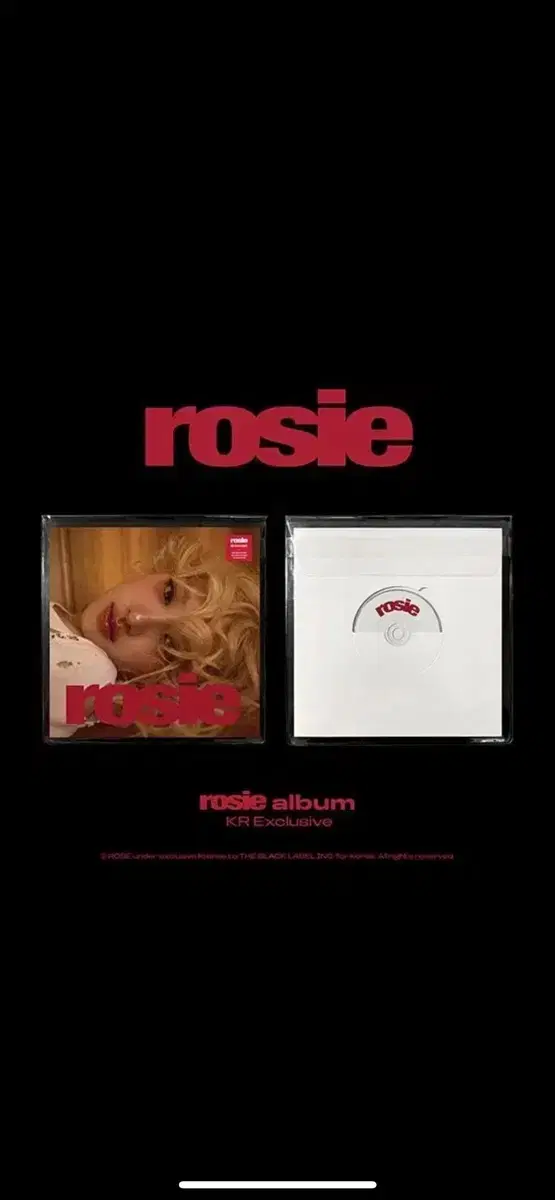 블랙핑크 로제 rosie kr 미개봉 앨범 특전 미포함