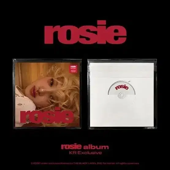 원가이하 블랙핑크 로제 rosie kr 미개봉 앨범 특전 미포함