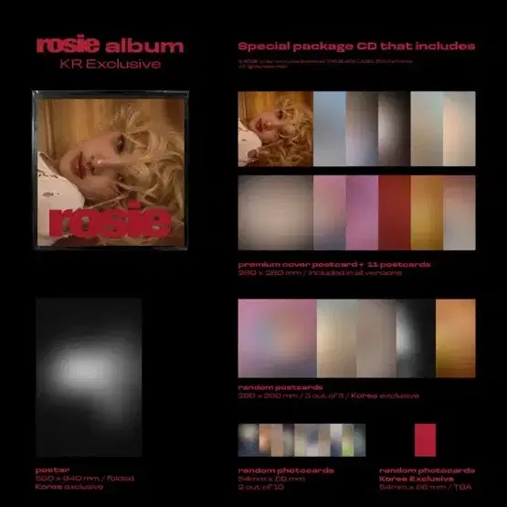 원가이하 블랙핑크 로제 rosie kr 미개봉 앨범 특전 미포함