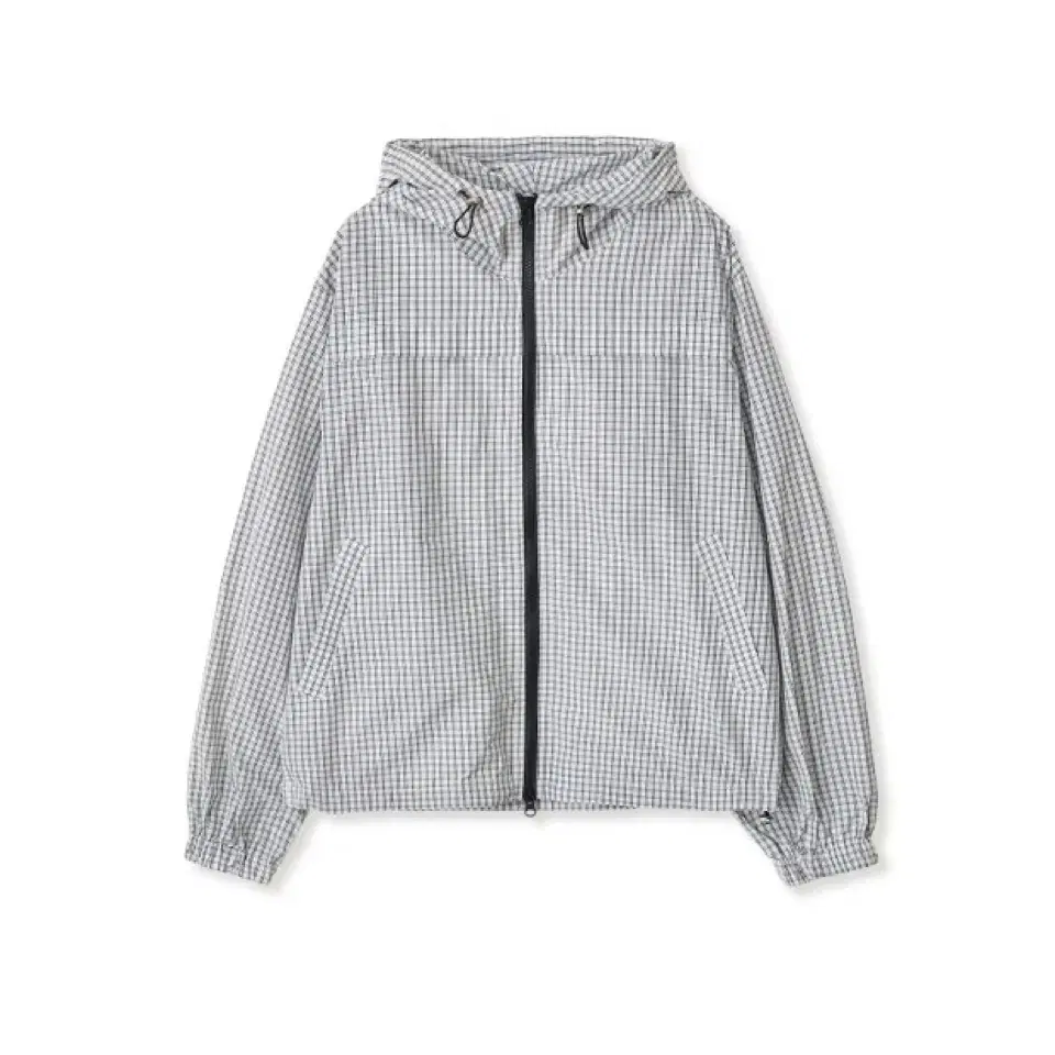 aeae CHECK HOOD JUMPER-WHITE