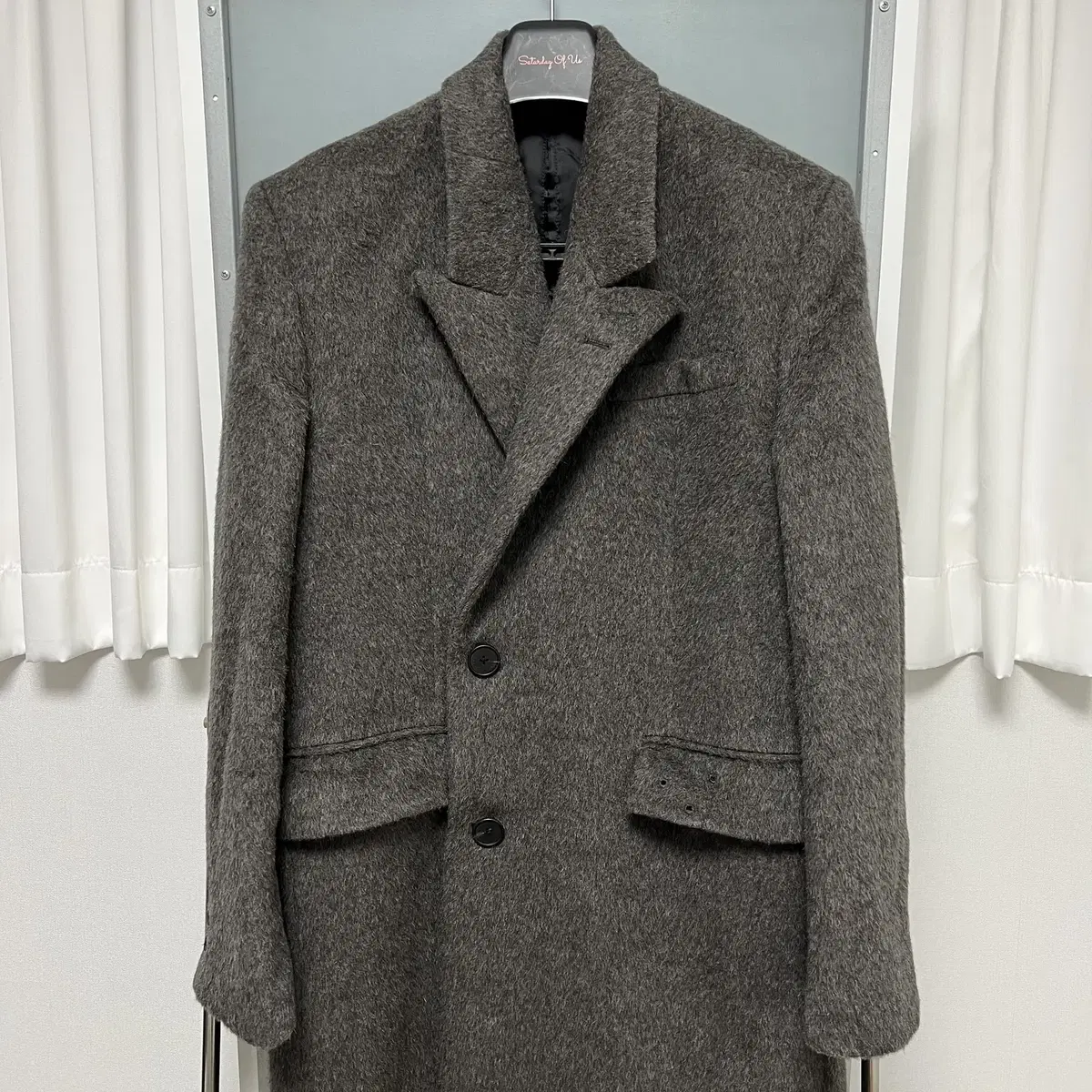 [M] STU 21FW Hairy Half Double Coat Grey