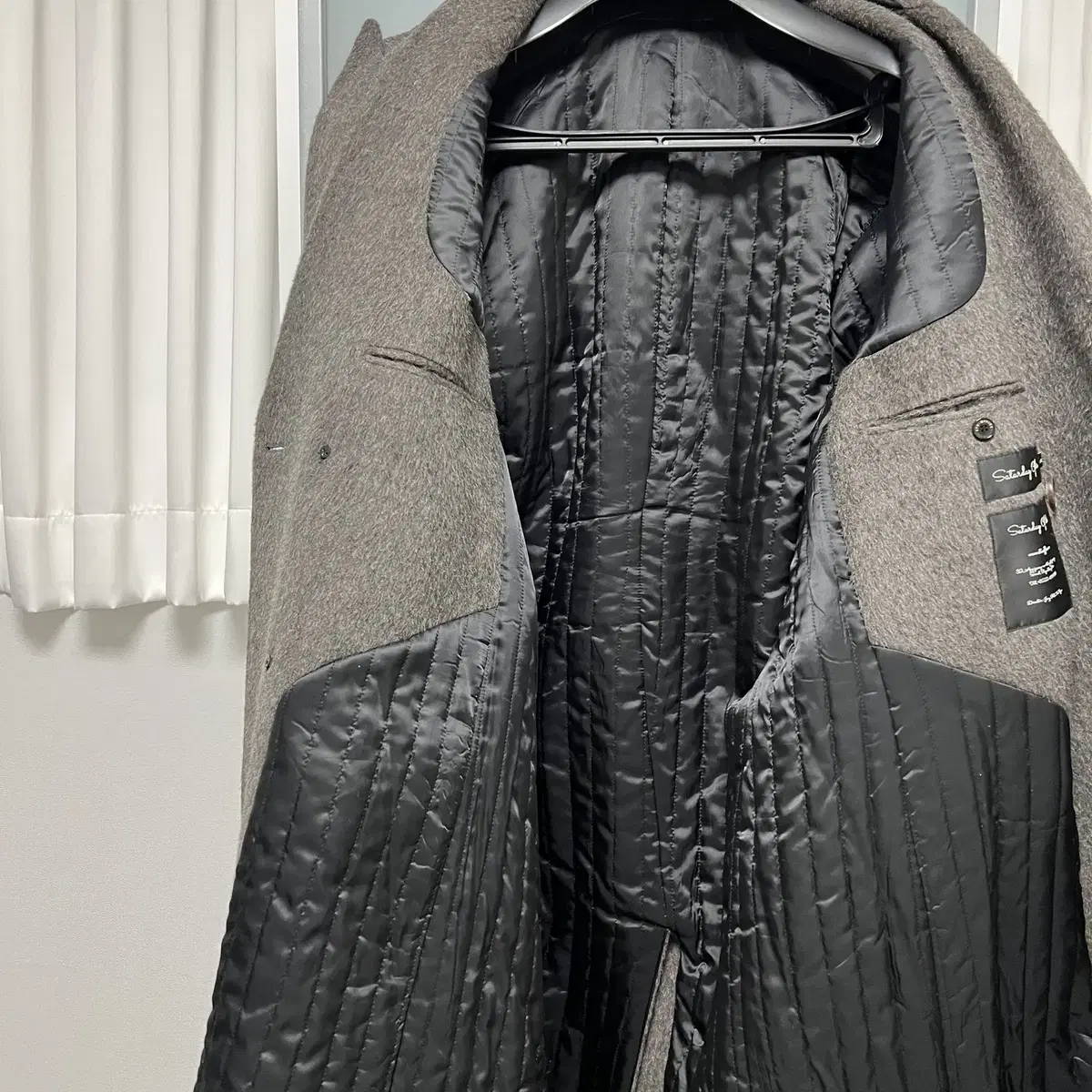 [M] STU 21FW Hairy Half Double Coat Grey