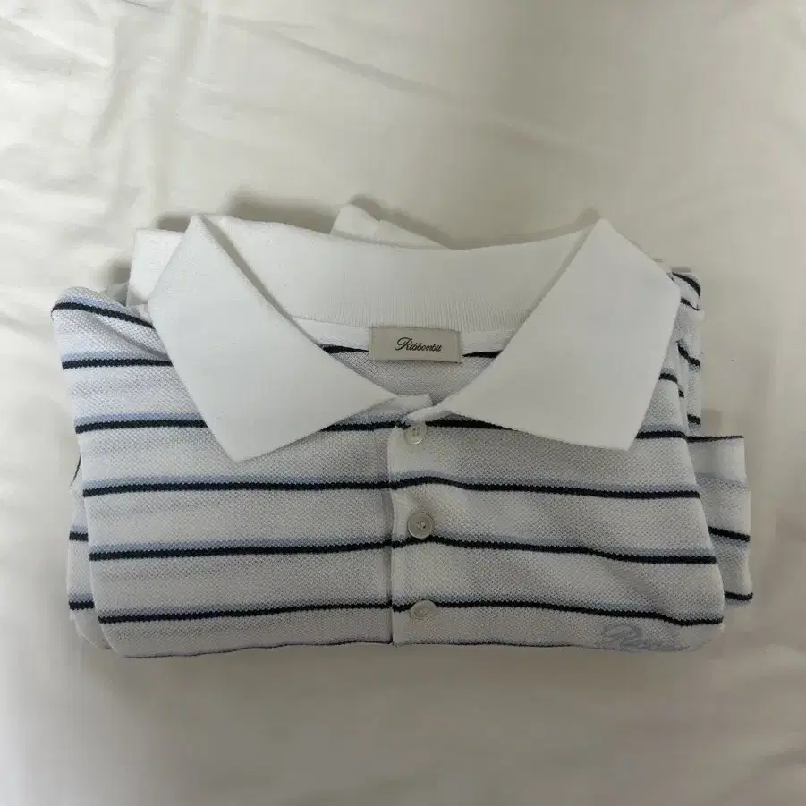 리본빛 ribbonbit RBB Striped PK Shirt - Sky