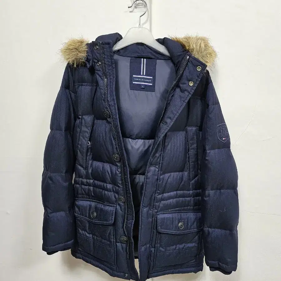 TOMMY HILFIGER 타미힐피거 네이비 다운패딩 S 90