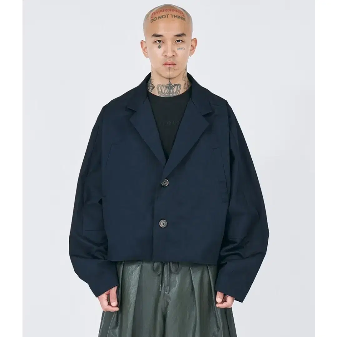 Batwing Cotton Short Jacket [NAVY]