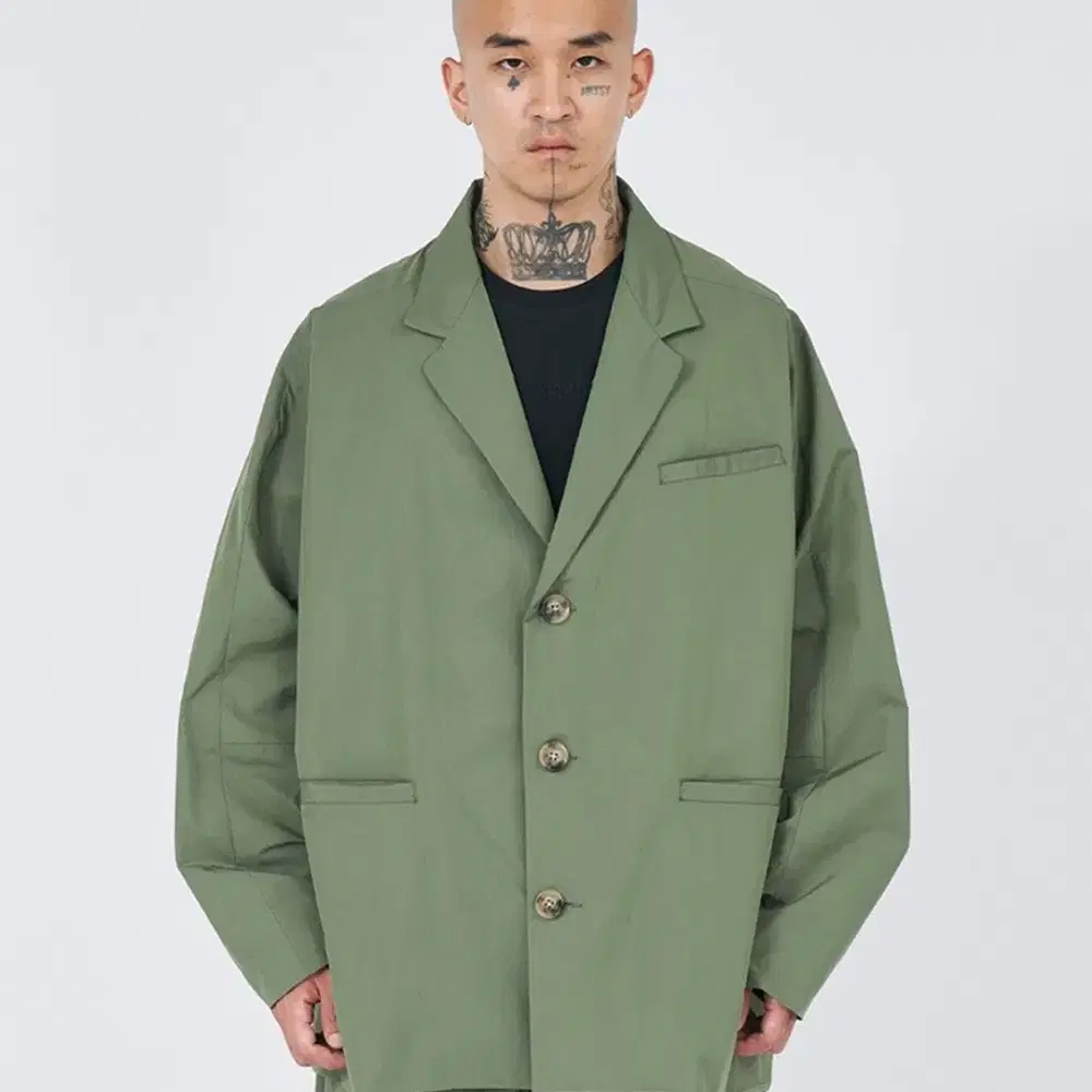 Batwing NylonOversized Blazer [KHAKI]