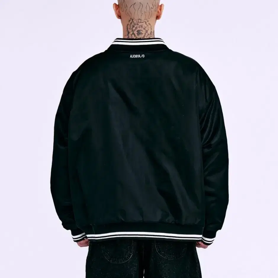 Nylon Baseball Jacket [BLACK]