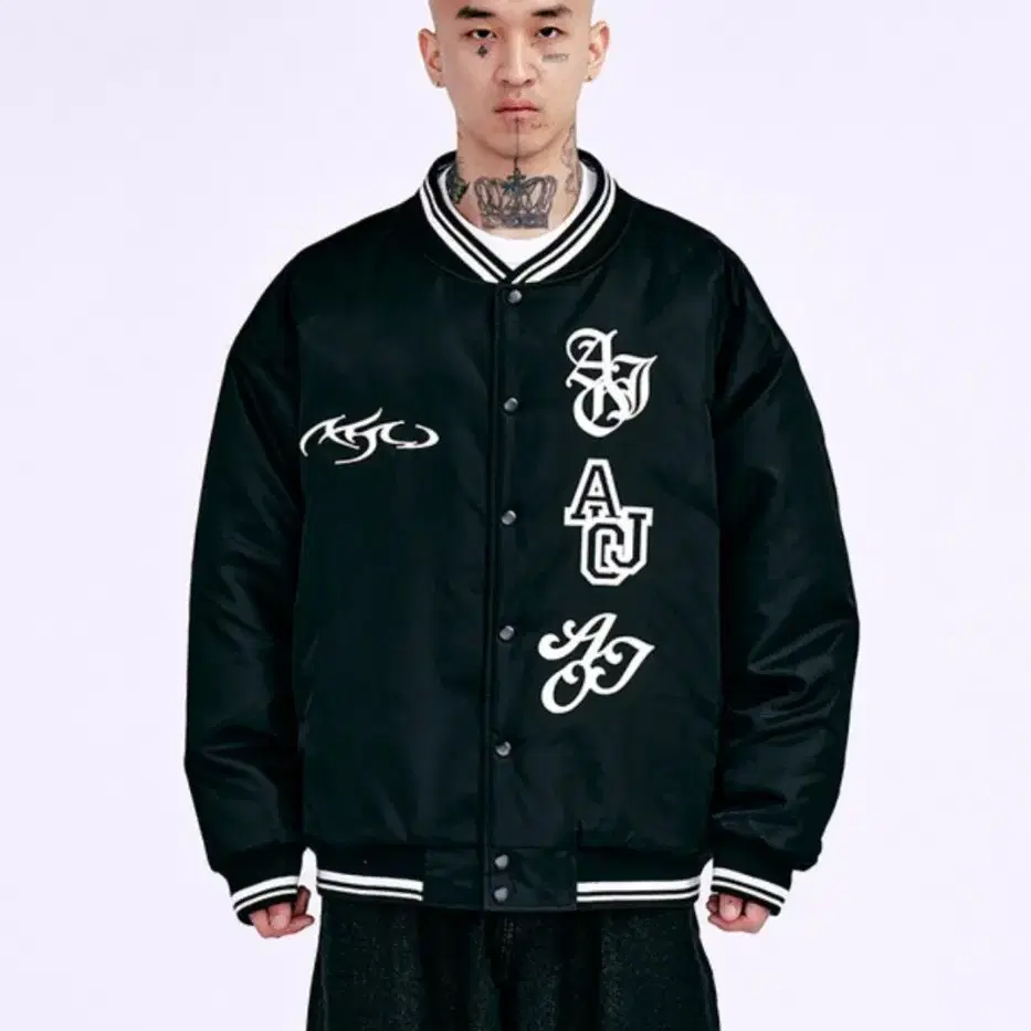 Nylon Baseball Jacket [BLACK]