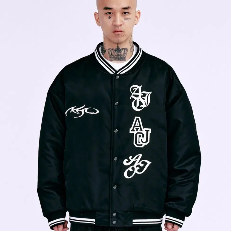 Nylon Baseball Jacket [BLACK]