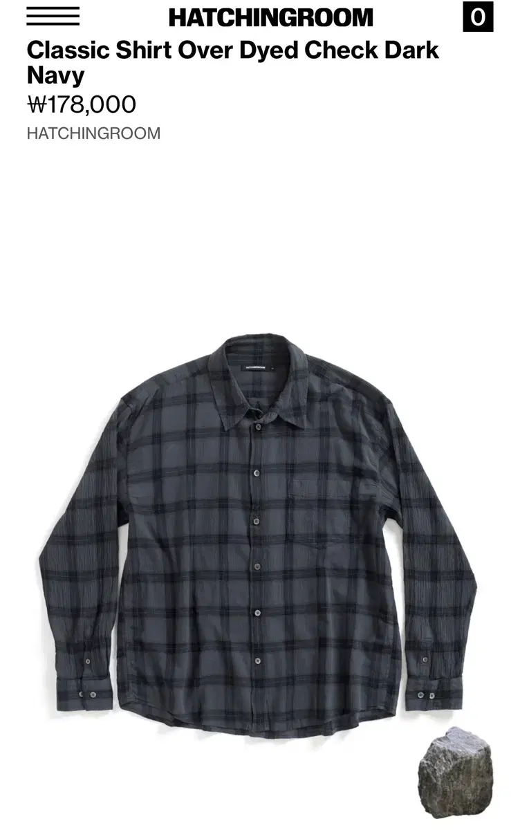 Hatching Room [3] Classic Shirt Dyed Check Dark Navy