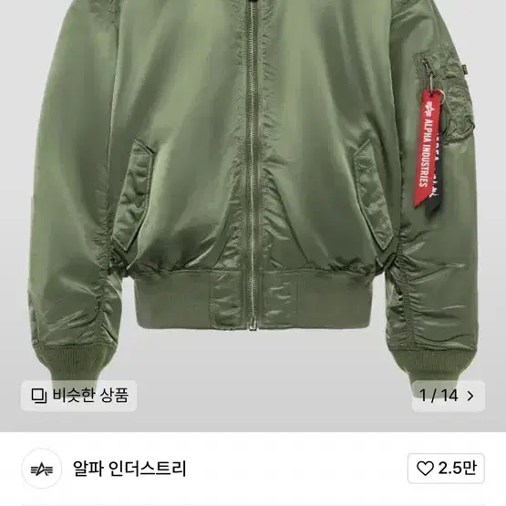 알파 인더스트리 L-2B 루즈핏 Sage Green M사이즈