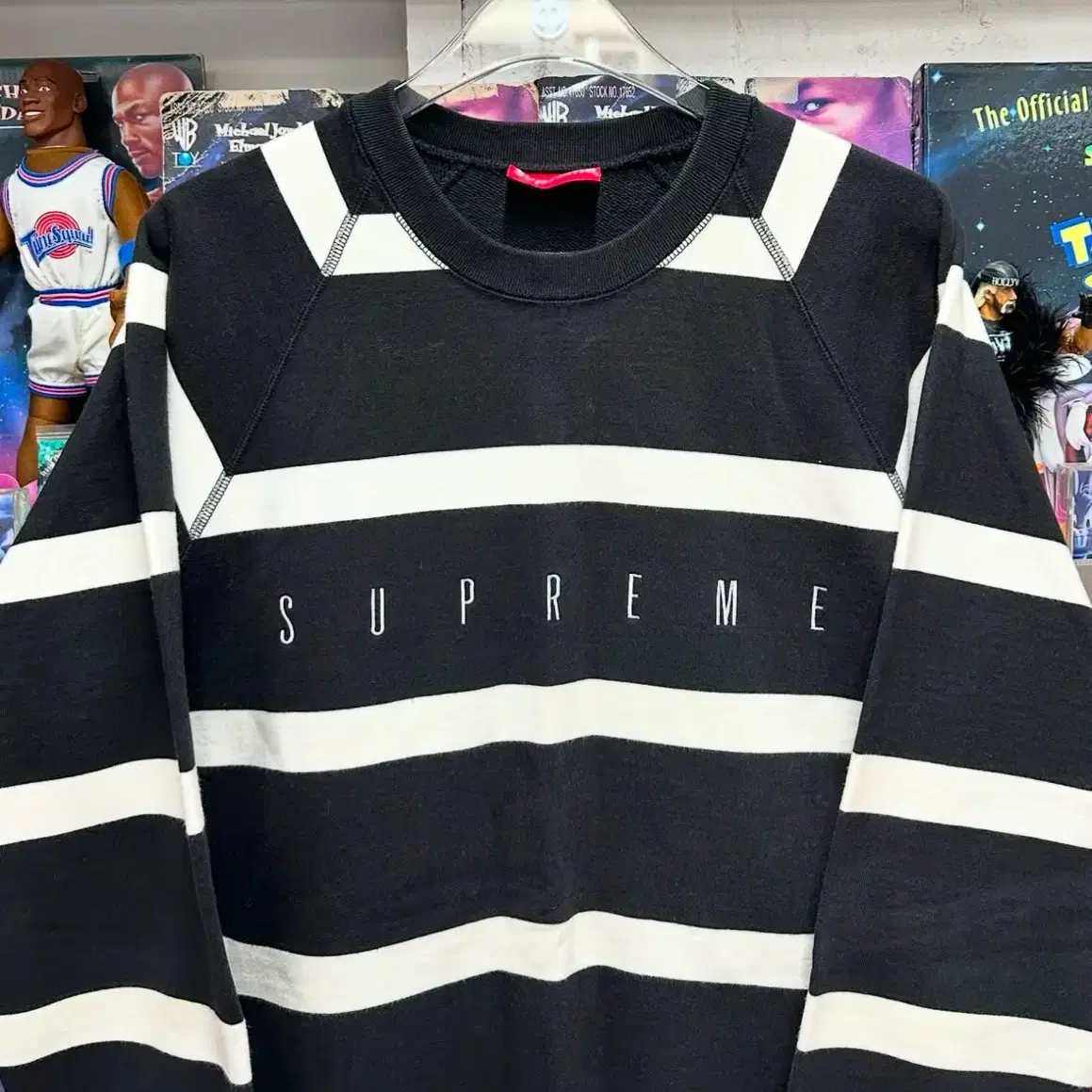 슈프림 SUPREME STRIPED RAGLAN CREWNECK