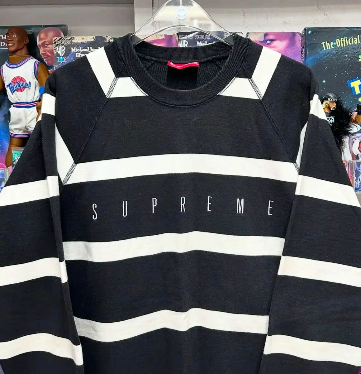 슈프림 SUPREME STRIPED RAGLAN CREWNECK