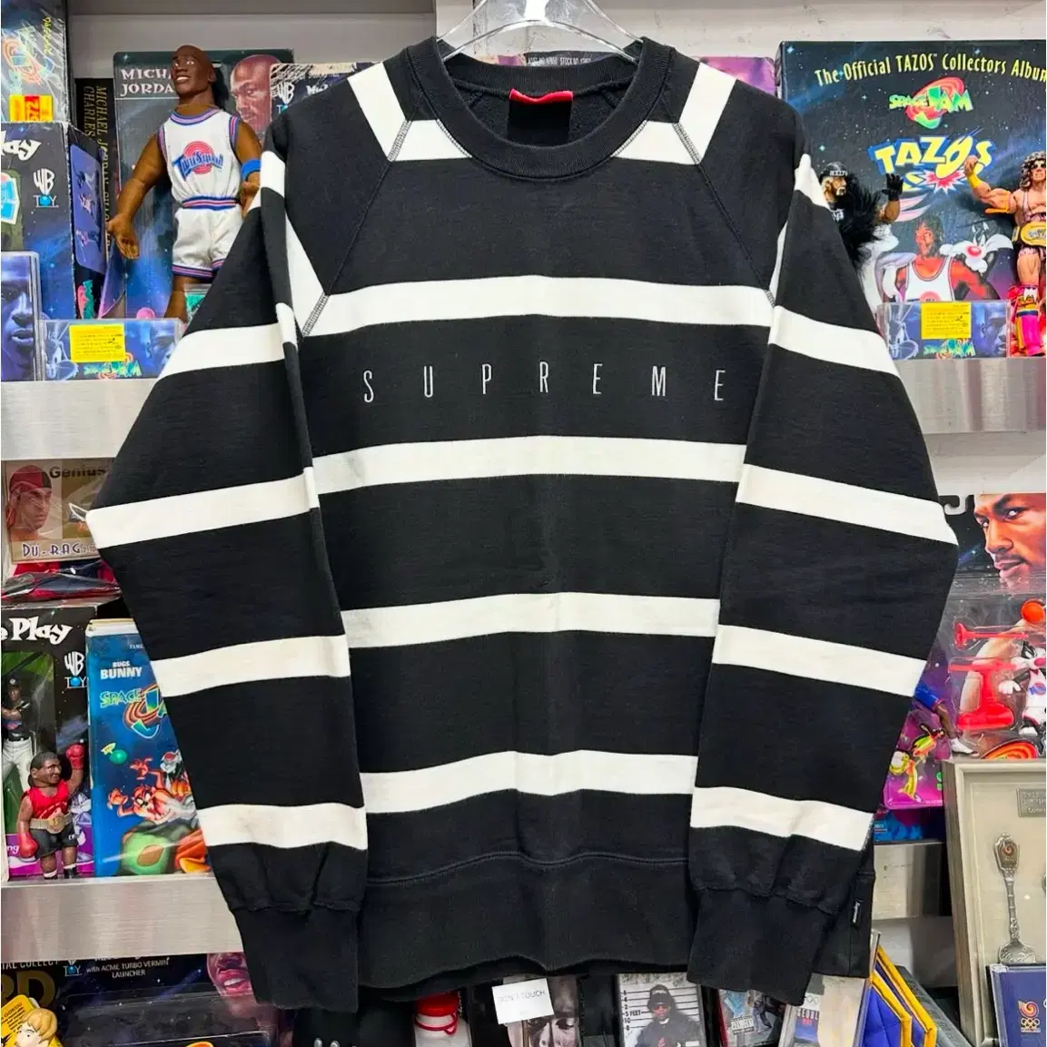 슈프림 SUPREME STRIPED RAGLAN CREWNECK