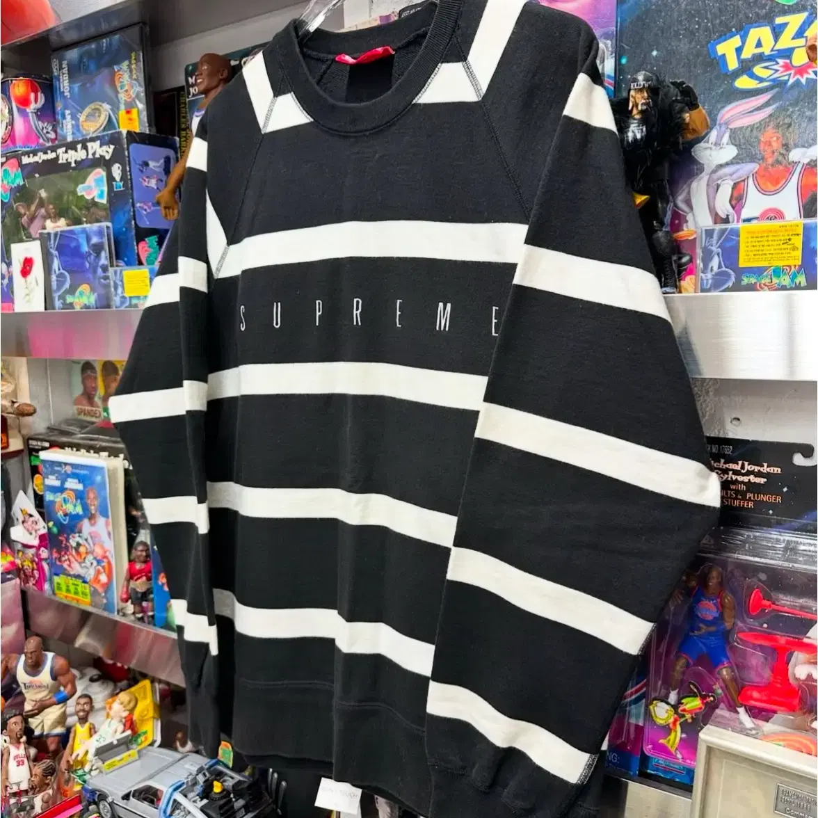 슈프림 SUPREME STRIPED RAGLAN CREWNECK