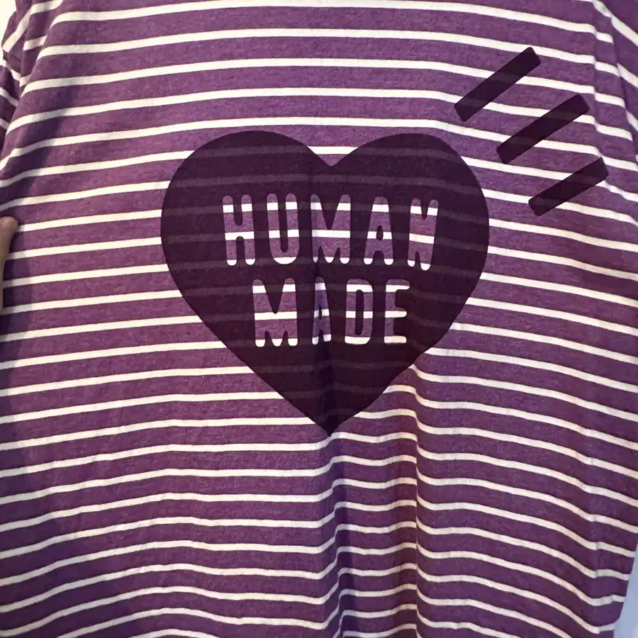 Human Made Striped Heart T-Shirt Purple