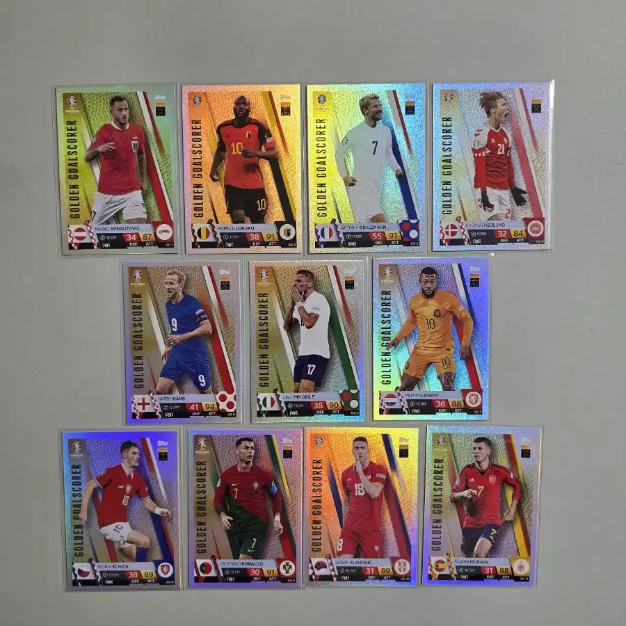 TOPPS 유로 2024 golden goalscorer 카드 11장세트